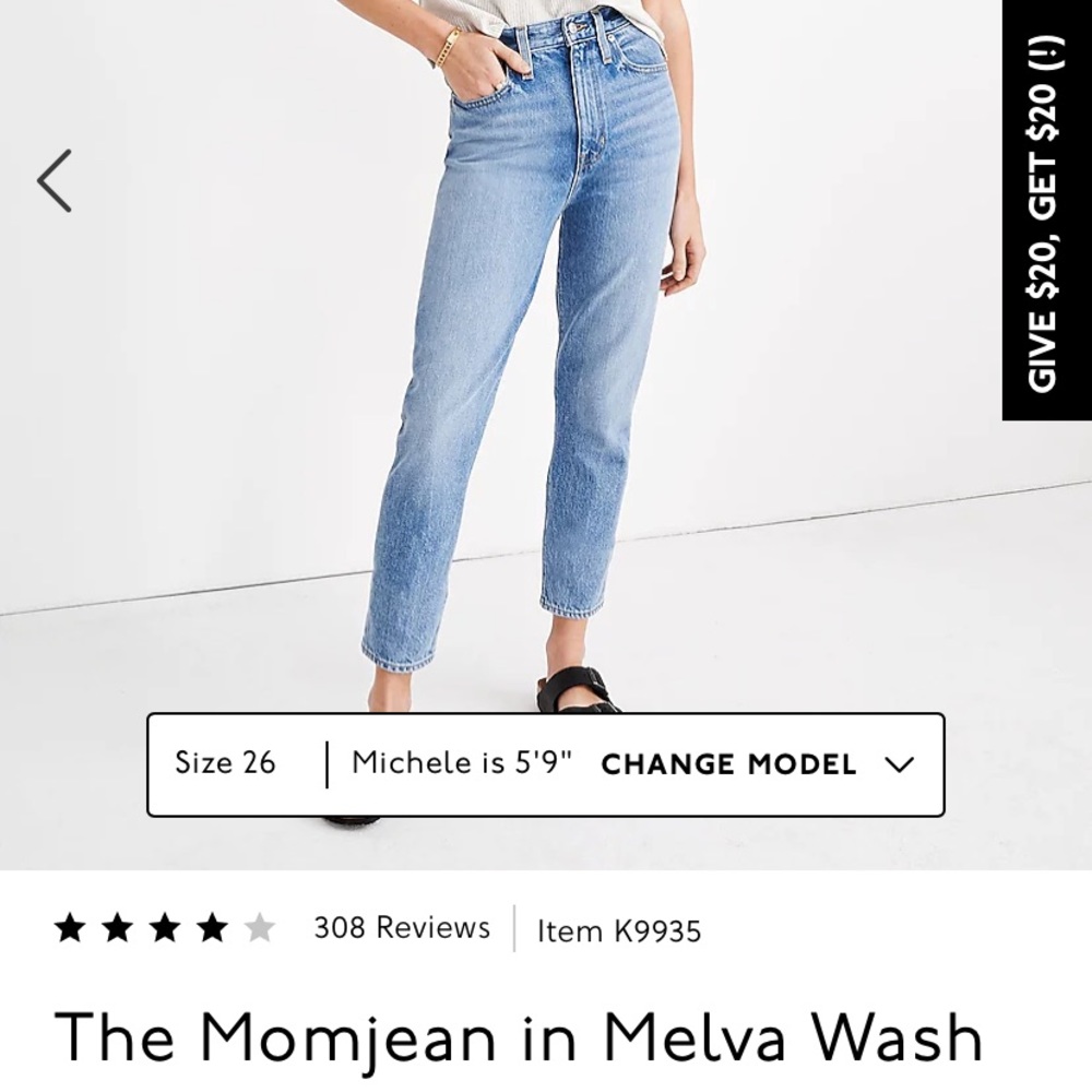 Madewell Mom Jean in Melva Wash